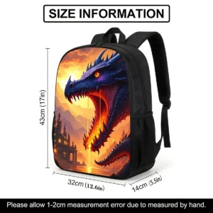 Dragon large-capacity backpack, pencil and lunch bag