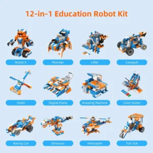 Robot Building Kit, 12-in-1 STEM Robotics Coding Set
